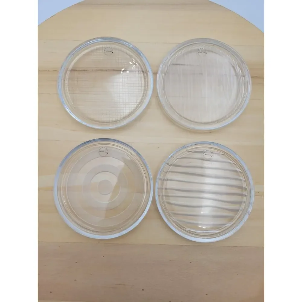 Salviati Venezia Set of 4 Crystal Coasters Art Glass with Box Vintage Italy